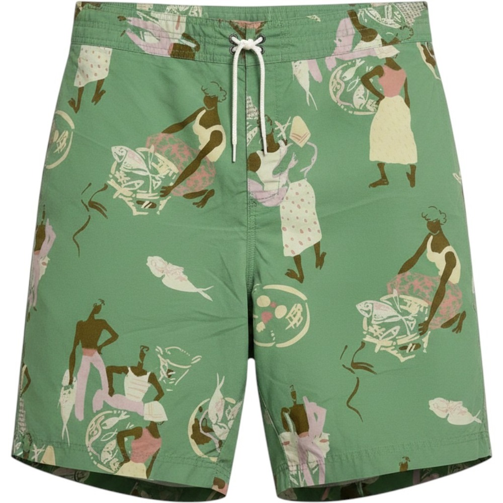 Polo Sport Board Shorts Mens 40 Green Island‎ Print Vintage 90s Retro